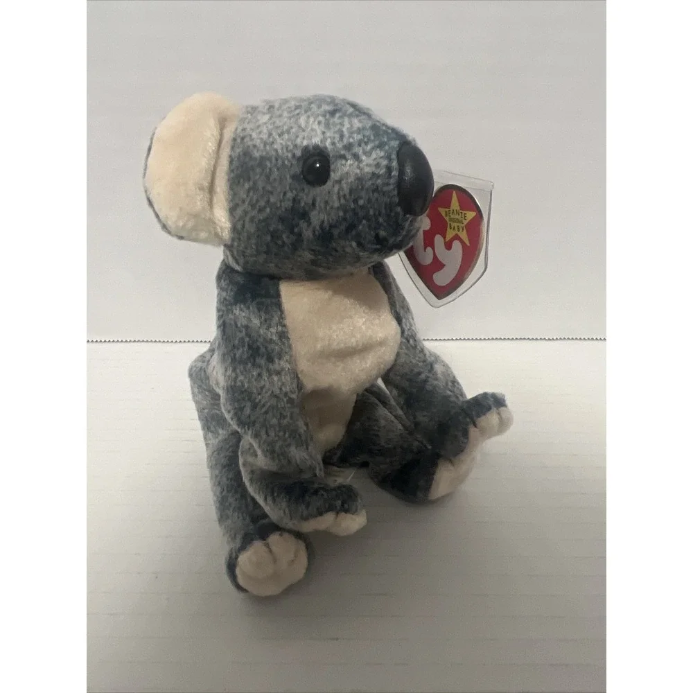 TY‎ Beanie Baby Eucalyptus Blue & Off White Bear PE Pellets 1999 Mint TH